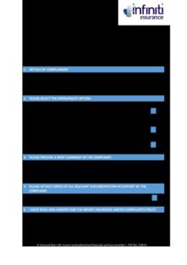 Infinitiform Infiniti Insurance | Formal Complaint Form - Infiniti Insurance